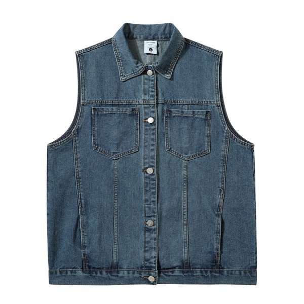 Denim Vest Man Loose All-match Casual Outerwear Waistcoat