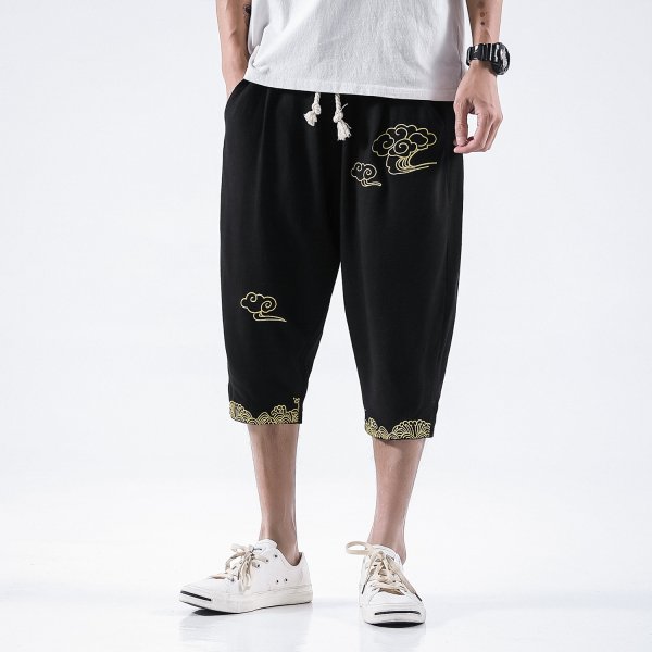 Xiangyun Embroidered Loose Wide-leg Pants