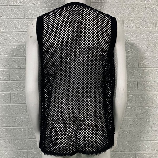 Solid Color Round Neck Sleeveless Hollow Knitted Vest