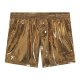 Men's Middle Pants Faux Leather Bright Striped Stretch Pants Stage Show Sports Plus Size Shorts